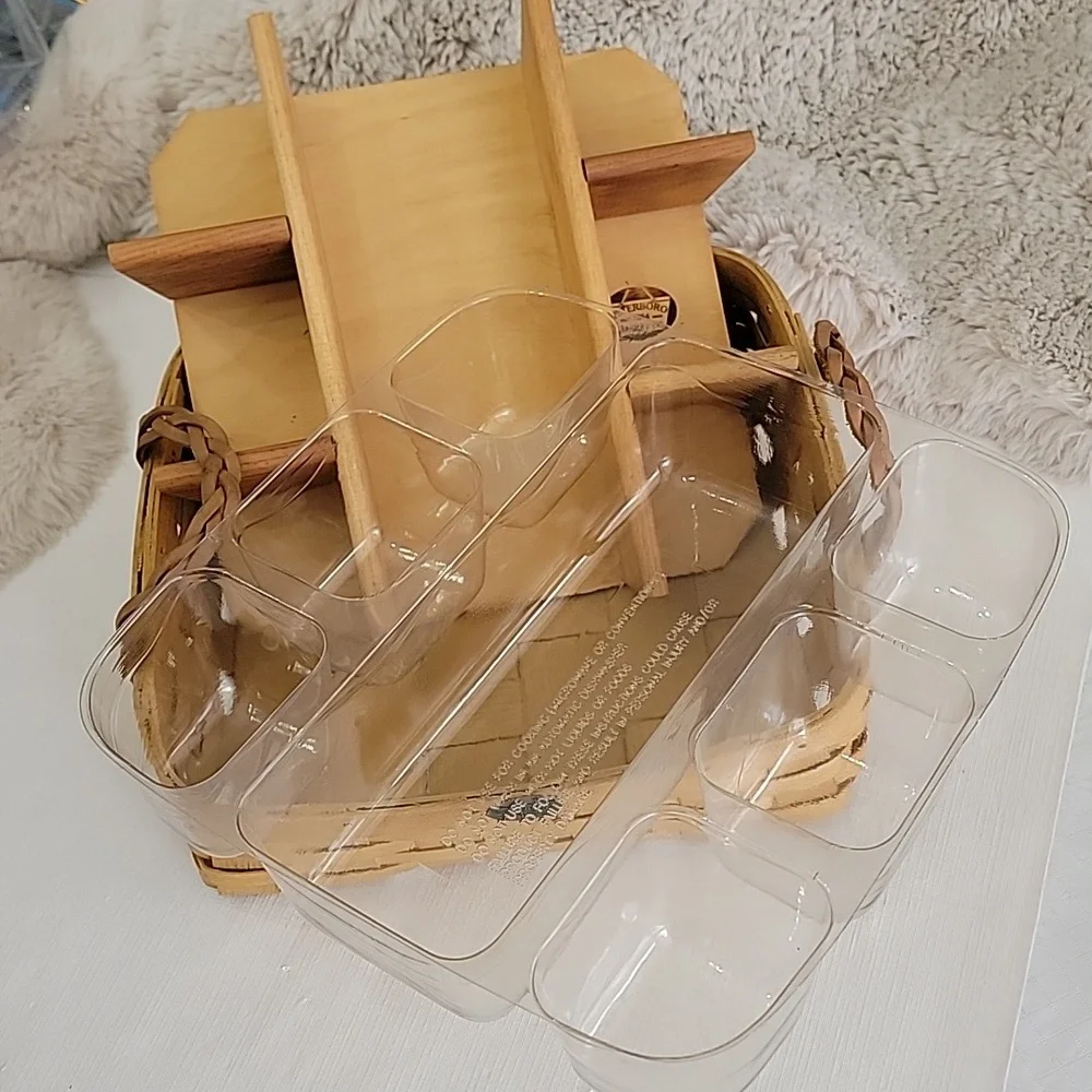 Vintage Peterboro Basket Co. Divided Picnic Charcuterie Organizer